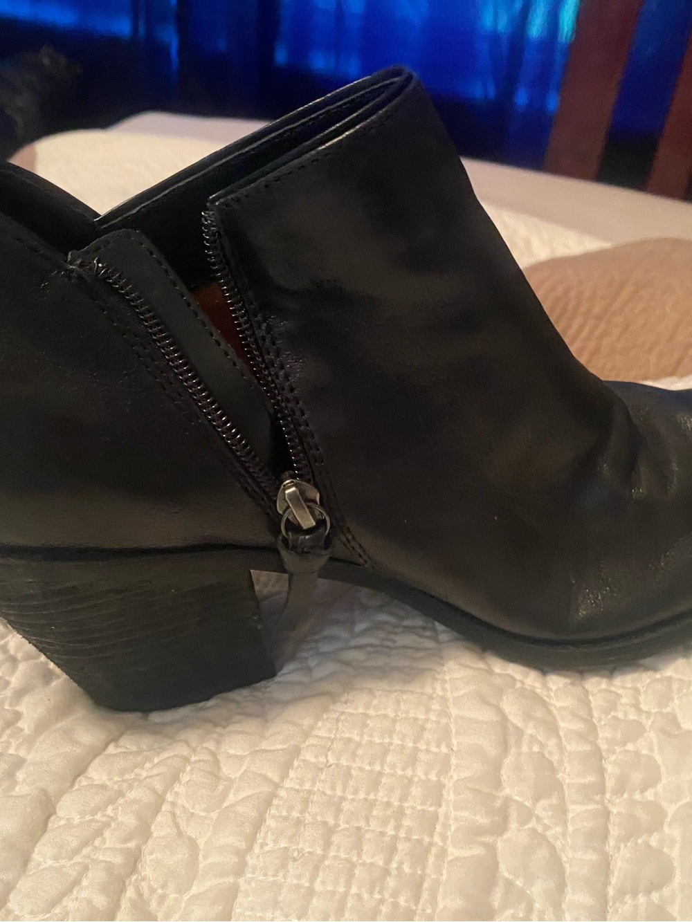 Black Leather Ankle Bootie with Side Zip Dansko